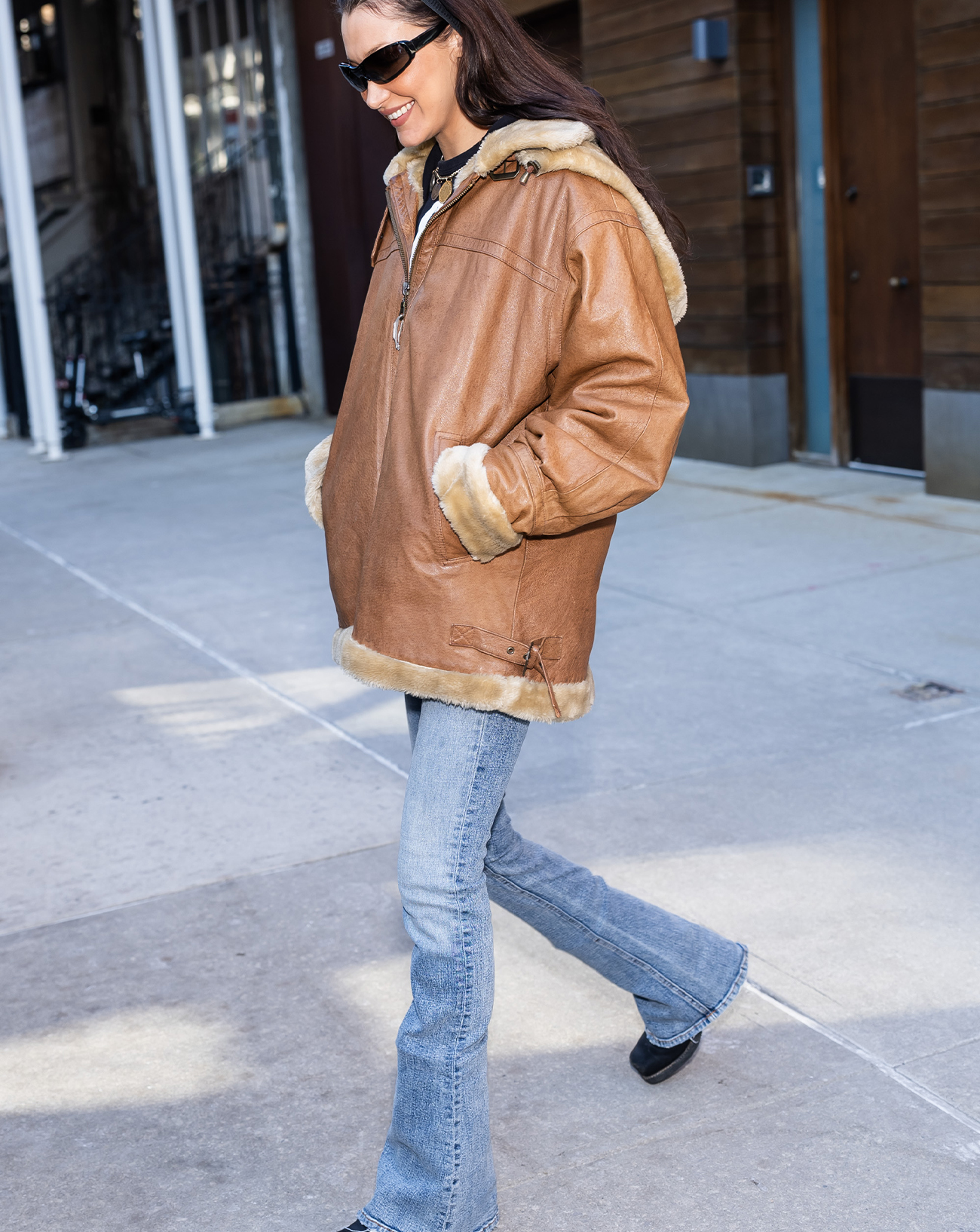 jean bootcut tendance bella hadid